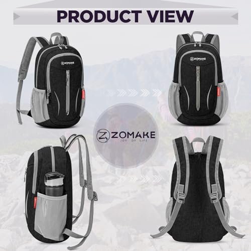ZOMAKE 10L Packable Backpack (Black) (image 3)