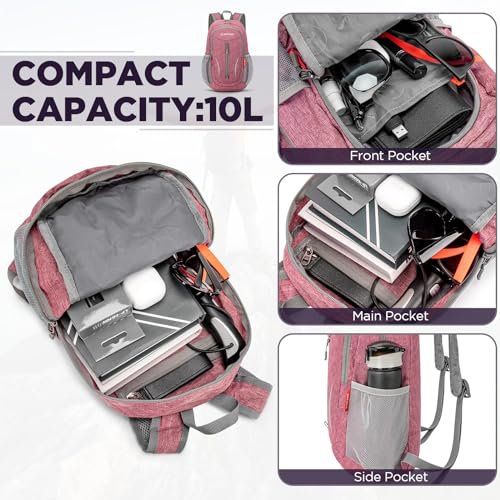 ZOMAKE 10L Packable Backpack (Dark Green&Pink) (image 4)
