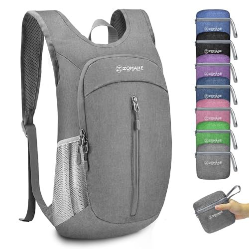 ZOMAKE 10L Packable Backpack (Grey&Black)