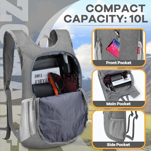 ZOMAKE 10L Packable Backpack (Grey&Black) (image 3)