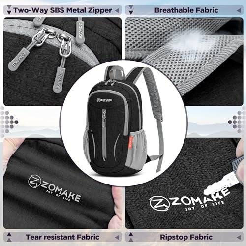 ZOMAKE 10L Packable Backpack (Grey&Black) (image 4)