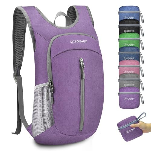 ZOMAKE 10L Packable Backpack (Light Purple&Navy Blue) (image 2)