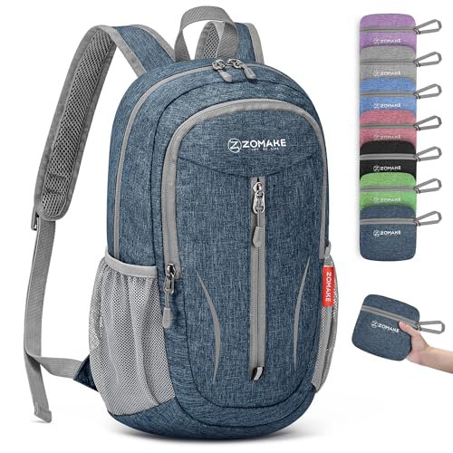 ZOMAKE 10L Packable Backpack (Light Purple&Navy Blue) (image 3)