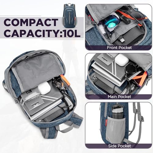 ZOMAKE 10L Packable Backpack (Light Purple&Navy Blue) (image 4)