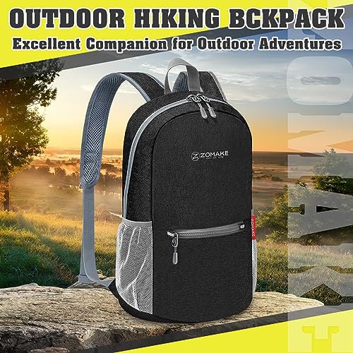 ZOMAKE 10L Packable Hiking Backpack (Black) (image 5)