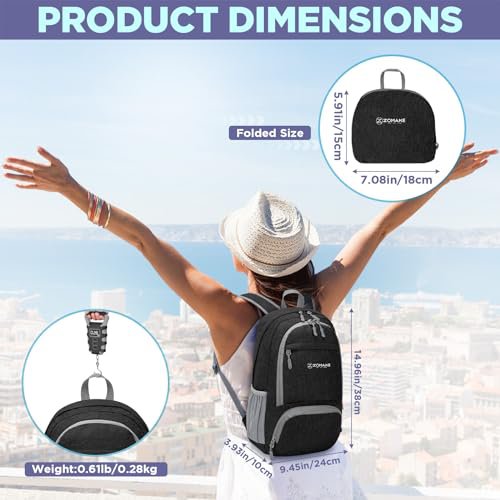 ZOMAKE 20L Lightweight Hiking Backpack - Black&Light Purple (image 2)