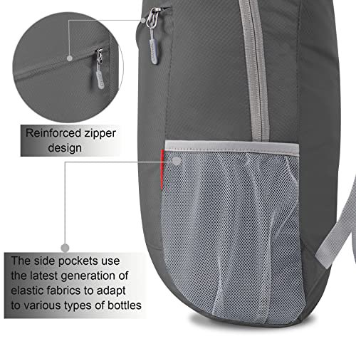 ZOMAKE 20L Lightweight Packable Backpack (Medium Grey) (image 3)