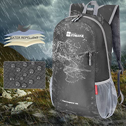 ZOMAKE 20L Lightweight Packable Backpack (Medium Grey) (image 4)