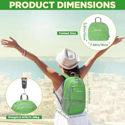 ZOMAKE 20L Lightweight Packable Backpack - Water-Resistant Day Bag (image 5)