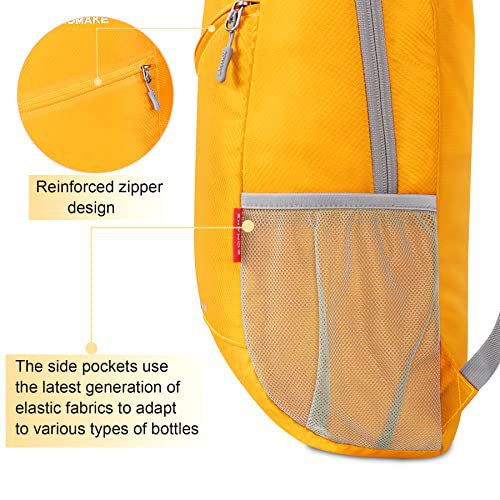 ZOMAKE 20L Lightweight Packable Backpack (Yellow) (image 3)