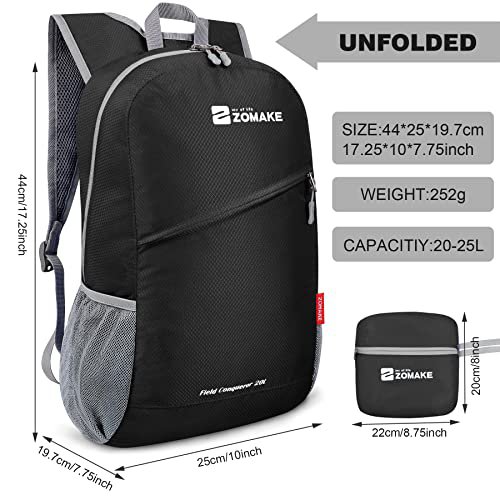 ZOMAKE 20L Packable Backpack - Water-Resistant Day Bag