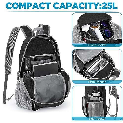 ZOMAKE 25L Packable Backpack (Black) (image 2)