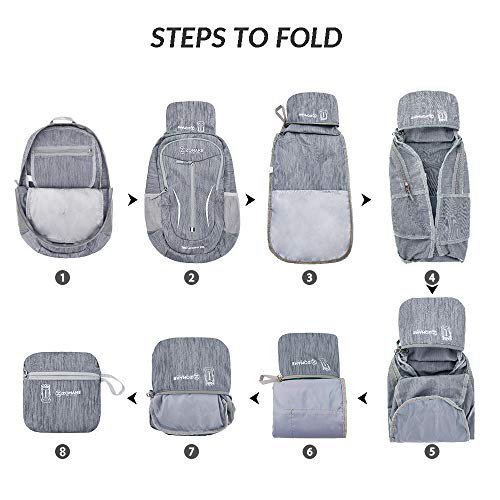 ZOMAKE 25L Packable Backpack (Medium Grey) (image 5)