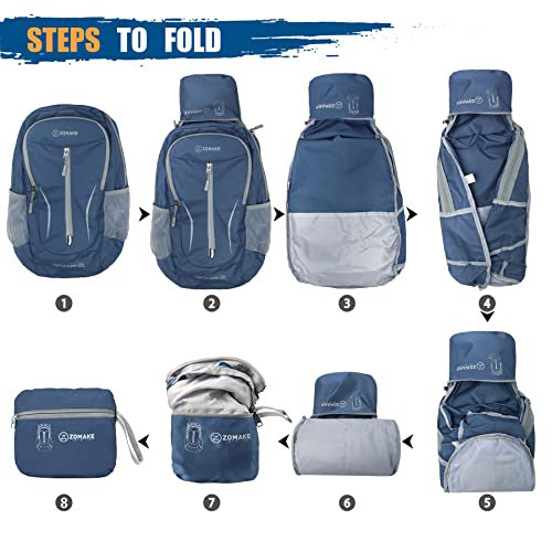 ZOMAKE 25L Packable Hiking Backpack (Navy Blue) (image 5)