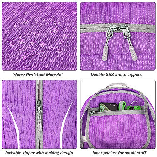 ZOMAKE 25L Packable Hiking Backpack (Purple) (image 3)