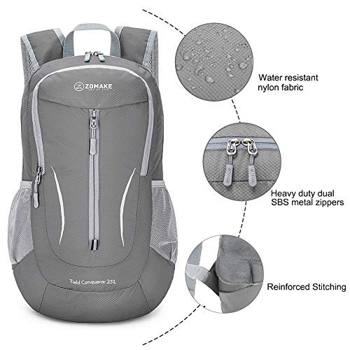 ZOMAKE 25L Packable Water Resistant Backpack (Dimgray) (image 4)