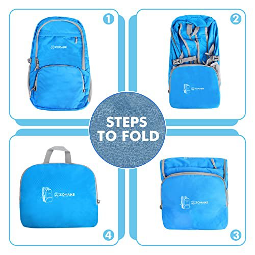 ZOMAKE 30L Lightweight Packable Backpack (Light Blue) (image 2)
