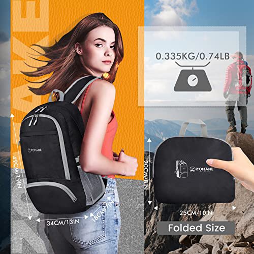ZOMAKE 30L Packable Backpack (Black) (image 3)