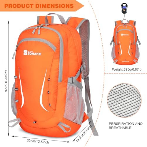 ZOMAKE 35L Lightweight Packable Backpack (Orange)