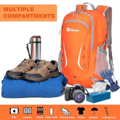 ZOMAKE 35L Lightweight Packable Backpack (Orange) (image 2)