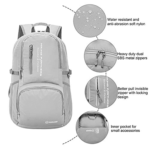 ZOMAKE 35L Lightweight Packable Backpack (Sliver Grey) (image 3)