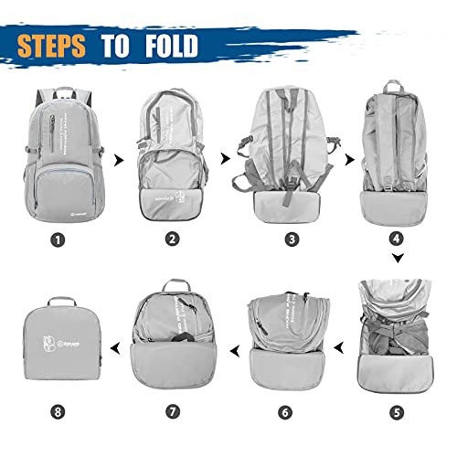 ZOMAKE 35L Lightweight Packable Backpack (Sliver Grey) (image 5)