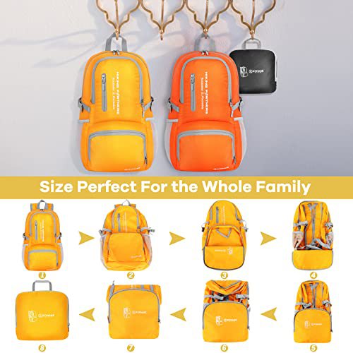 ZOMAKE 35L Lightweight Packable Backpack (Yellow) (image 5)