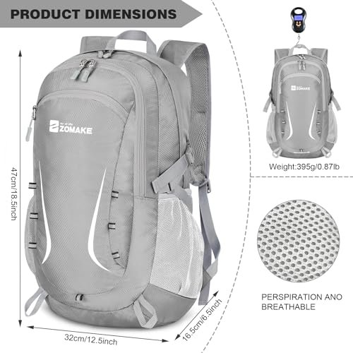 ZOMAKE 35L Packable Backpack (Silver Grey)