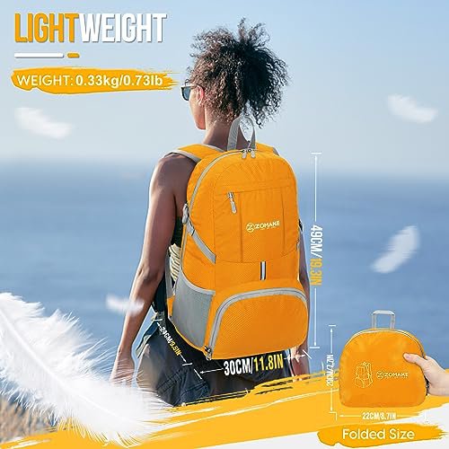 ZOMAKE 35L Packable Backpack (Yellow)
