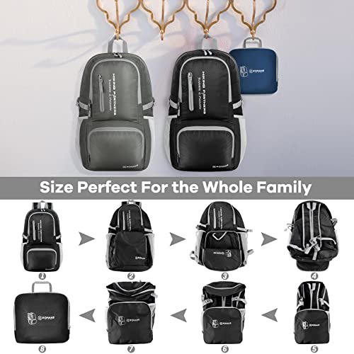 ZOMAKE 35L Packable Hiking Backpack (Black) (image 5)