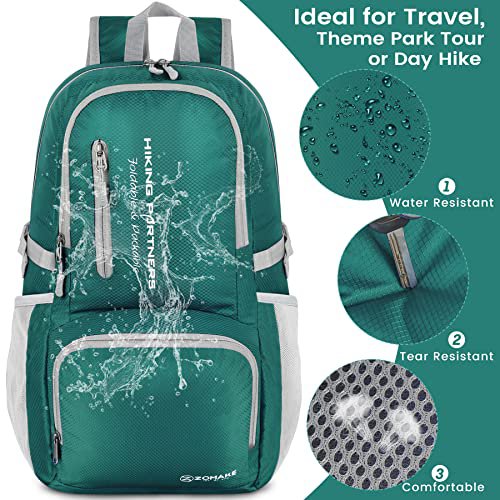 ZOMAKE 35L Packable Hiking Backpack (Dark Green) (image 4)