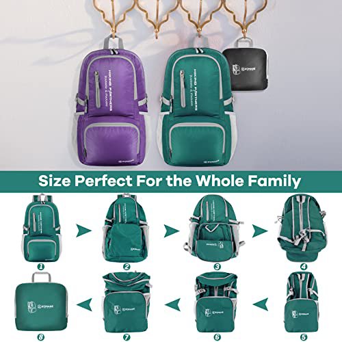 ZOMAKE 35L Packable Hiking Backpack (Dark Green) (image 5)