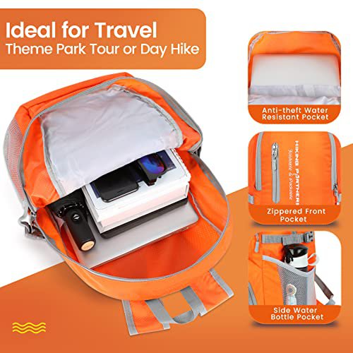 ZOMAKE 35L Packable Hiking Backpack (Orange) (image 2)