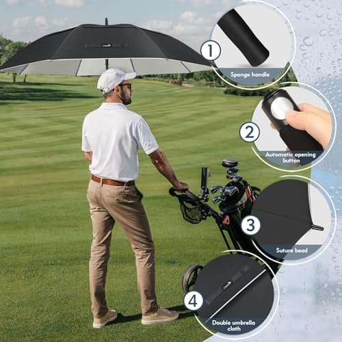 ZOMAKE 62/68" Windproof Golf Umbrella UV Protection
