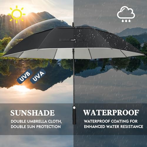 ZOMAKE 62/68" Windproof Golf Umbrella UV Protection (image 3)