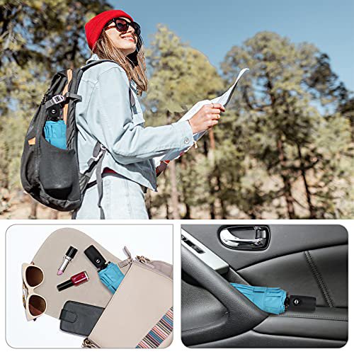 ZOMAKE Compact Travel Umbrella (Light Blue) (image 4)
