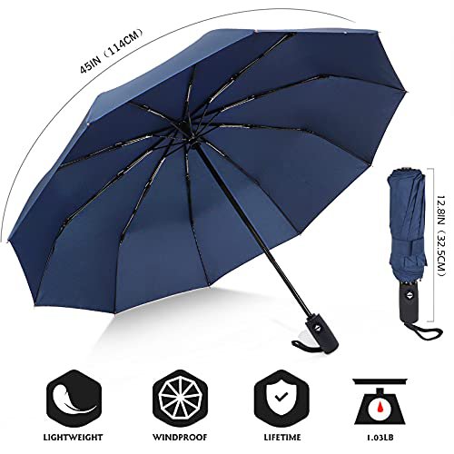 ZOMAKE Compact Travel Umbrella (Navy Blue)