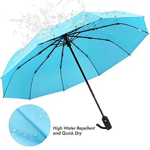 ZOMAKE Compact Travel Umbrella - Windproof Lightweight Purple&Light Blue (image 5)