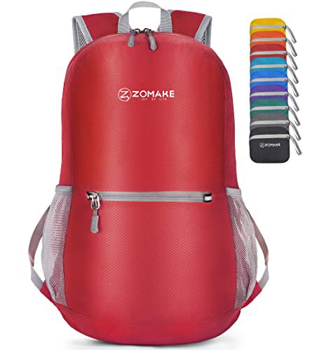 ZOMAKE Daypack Backpack (Dark Blue, Bright Red, Small) (image 2)