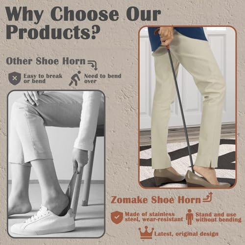 ZOMAKE Extra Long Metal Shoe Horn - 28.3'' (image 3)
