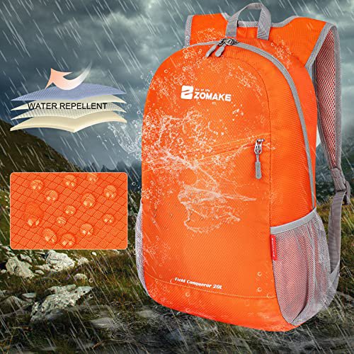 ZOMAKE Lightweight Packable Backpack 20L - Orange (image 3)