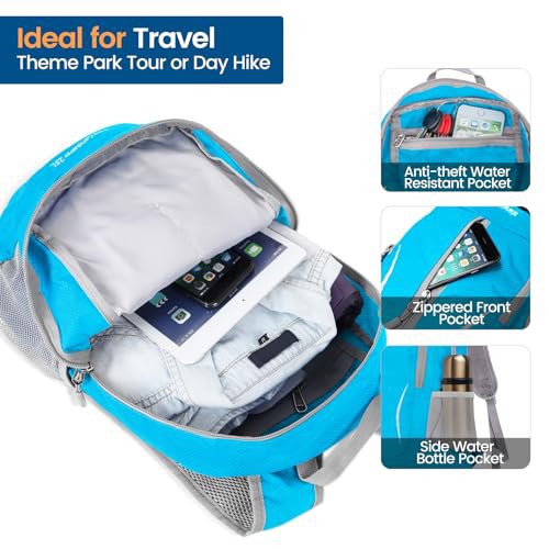 ZOMAKE Lightweight Packable Backpack 25L (Light Blue) (image 2)