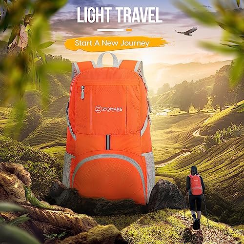 ZOMAKE Lightweight Packable Backpack (Orange) 35L (image 5)