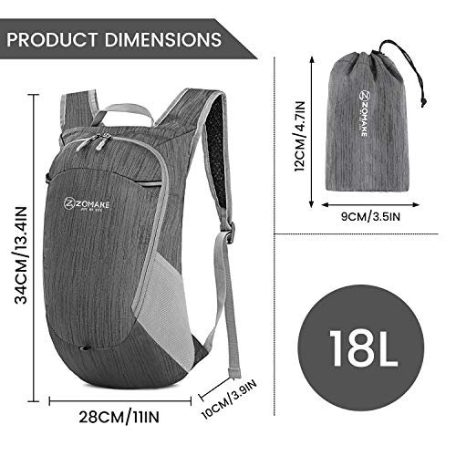 ZOMAKE Lightweight Packable Backpack - Water-Resistant Day Bag
