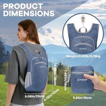ZOMAKE Lightweight Packable Backpack - Water-Resistant Hiking Daypack