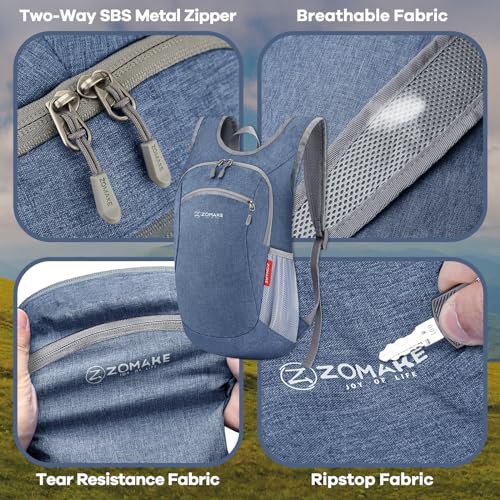 ZOMAKE Lightweight Packable Backpack - Water-Resistant Hiking Daypack (image 5)