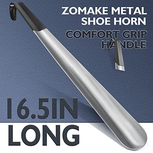 ZOMAKE Long Handle Metal Shoe Horn - 2pcs