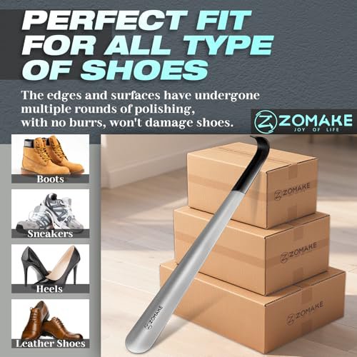 ZOMAKE Long Handle Shoe Horn (Stainless Steel) (image 2)