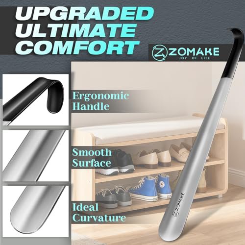 ZOMAKE Long Handle Shoe Horn (Stainless Steel) (image 5)
