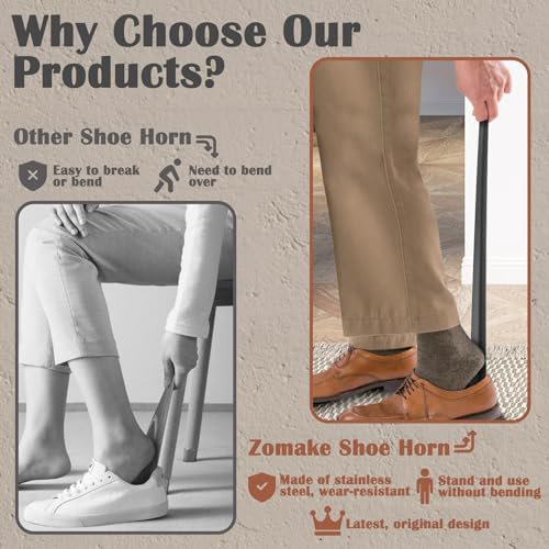 ZOMAKE Long Metal Shoe Horn - 22.8'' (image 2)